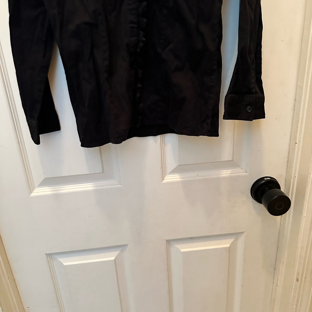 Chico's Black Ruffled Blouse - Picture 3 of 9